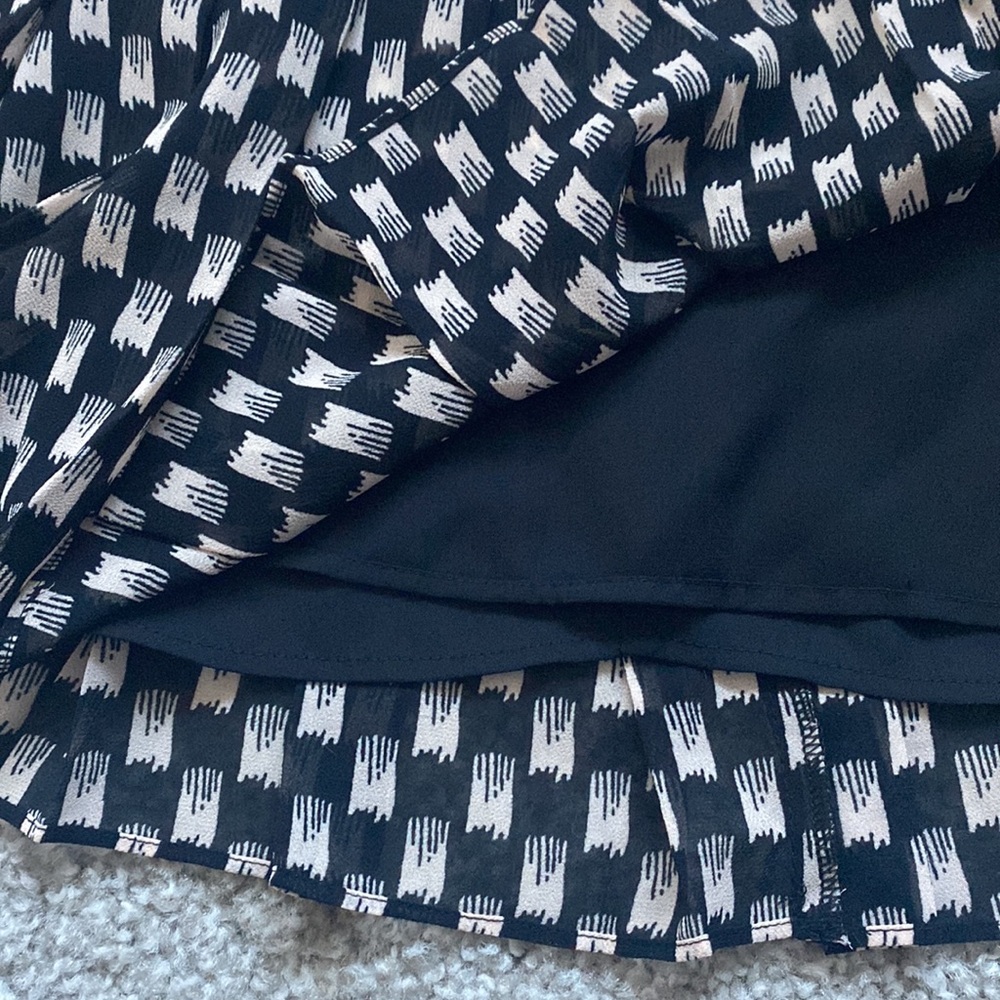 REISS Black & Cream Flared Mini Skirt - Picture 10 of 10